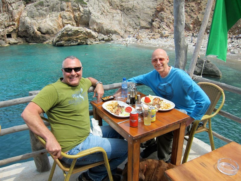 Henri and Patrick at C'an Petra Marche in Deia, Mallorca