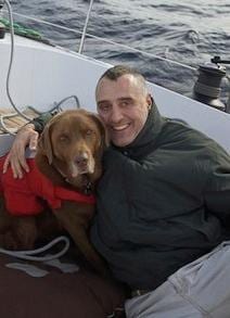 Jamie and Henri sailing off Mallorca, Spain