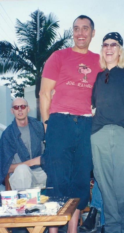 Patrick, Henri and Sally at Garth's house