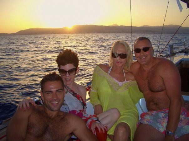 Ruben Singer, Lauren Estagarribia, Lauren and Henri sailing off Mallorca