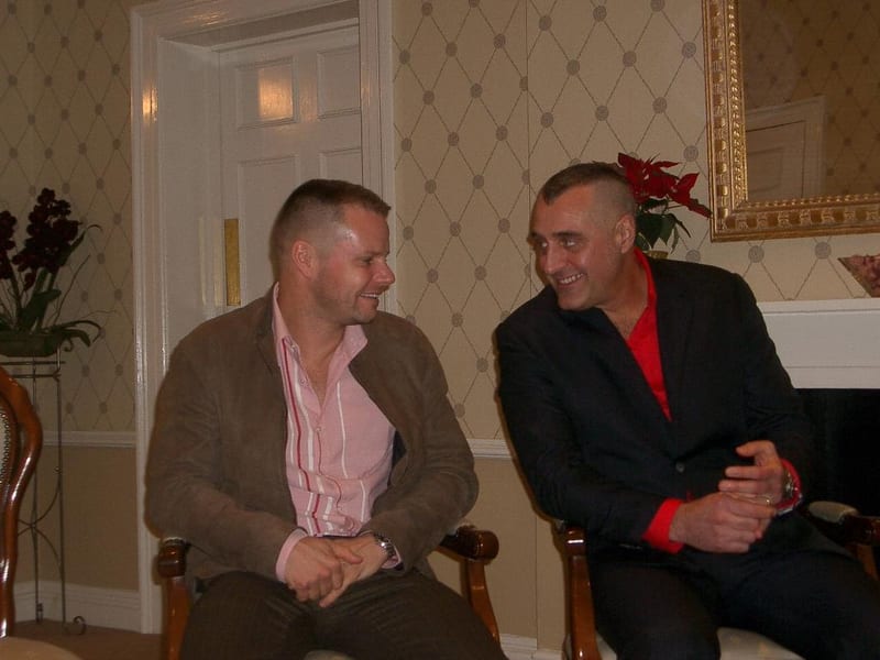 Getting married. Barrie Hadfield and Henry Davies
