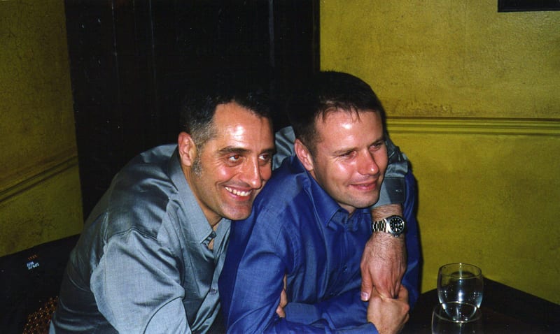 Henri and Barrie at Barrie's 30th birthday, London