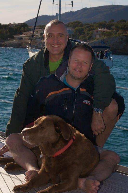 Henri, Barrie and Jamie sailing in Mallorca