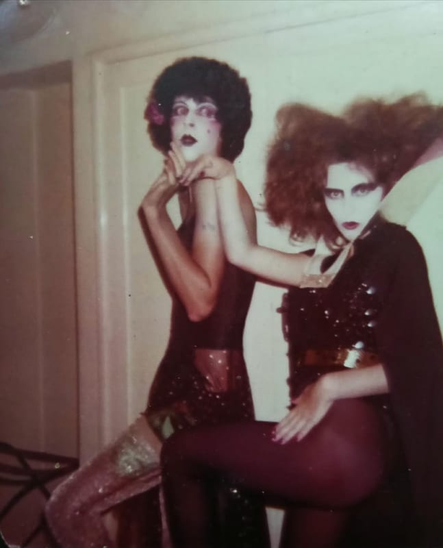 The first Rocky Horror Picture Show party in South Africa at The Anaconda nightclub in Johannesburg. Louis de Araujo aka Janet Marchpane and cindy West going as Magenta.