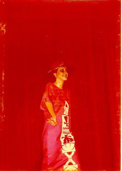 Kerry Bennett modelling Walsh Marais kaftans