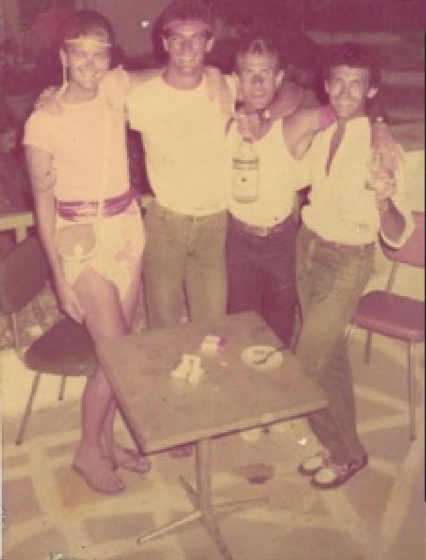 Steven, Alwyn, Arthur Garrod and Jackie in Mykonos