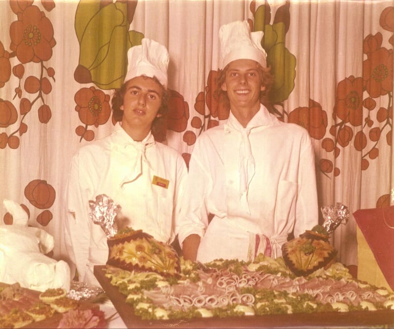 Rory West and Patrick as trainee chefs at The Elangeni Hotel, Durban