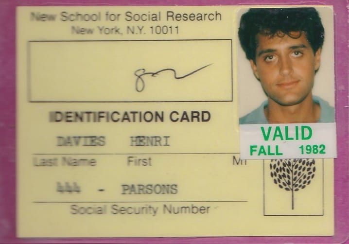 Parsons Design School ID, New York, 1982