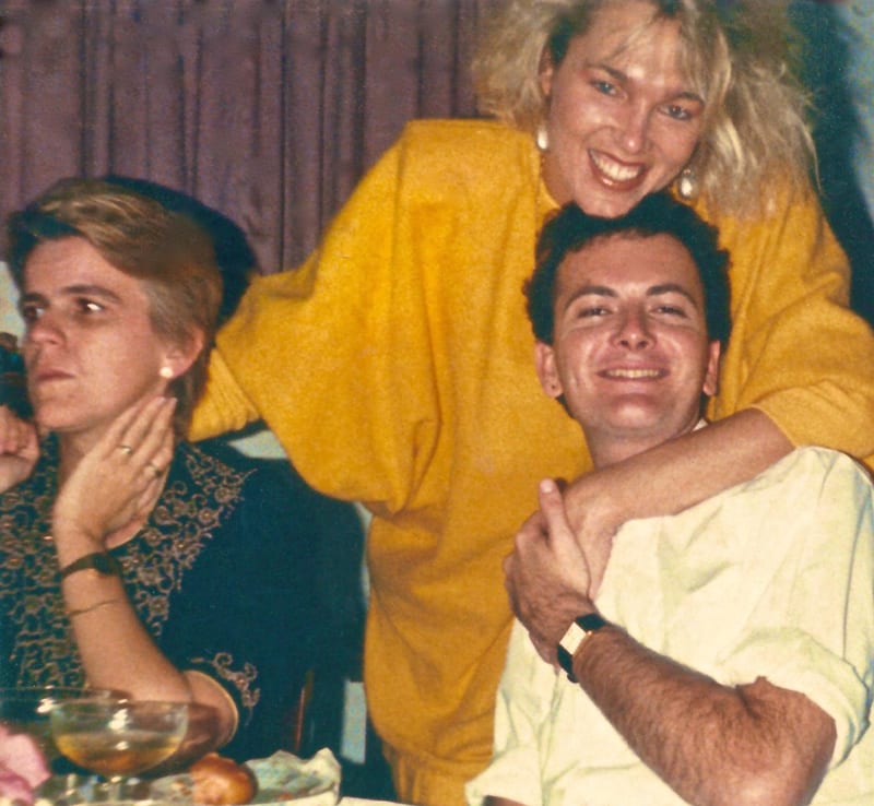 Henri's birthday dinner. Sally, Lauren and Steven