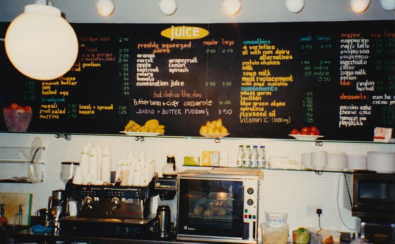 Juice menu