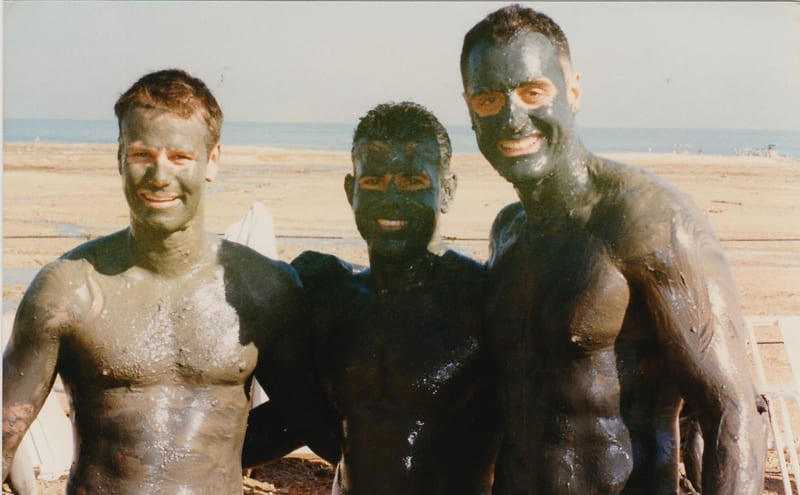 Barrie, Shlommie and Henri at En Gedi, The Dead Sea, Israel