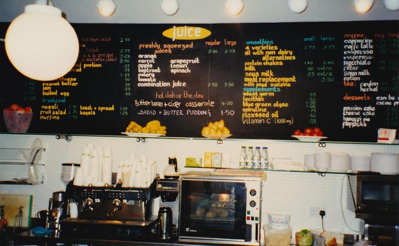 Juice menu