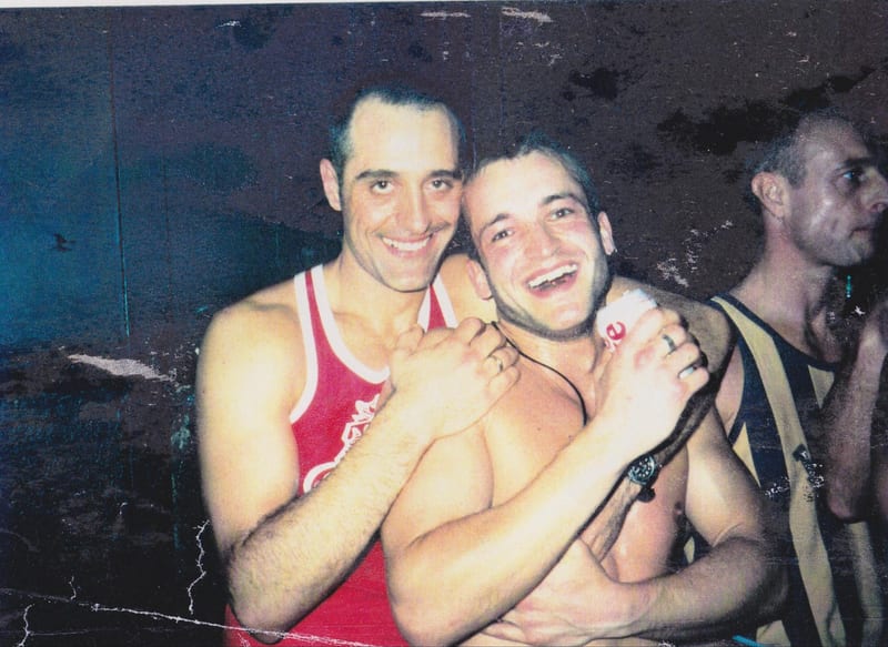 Henri and Mark Davis in the DJ booth of Heaven, London