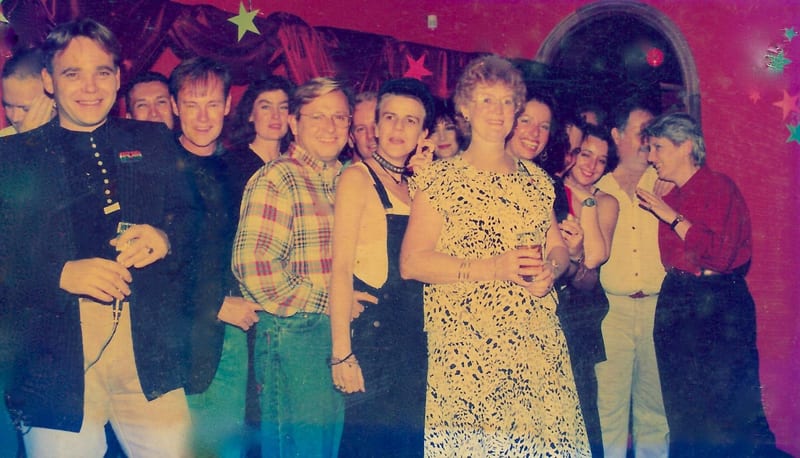 Onion Ring 20th year reunion. Trevor, Ian, Aydee, Peter, Sally, Mrs Roche, Joan, Pam and Karen