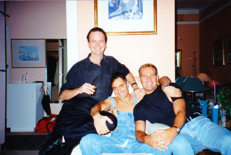 Steven, Henri and Garth at Garth's party in Durban