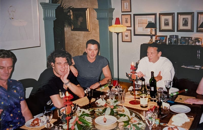 Cheryl Johnson's dinner party, Durban Mark Dingley, Damian Thomas, William Wong and Robert Johnson