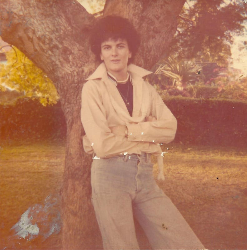 Steven in his back garden