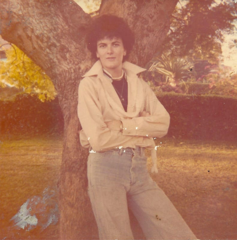 Steven in his back garden